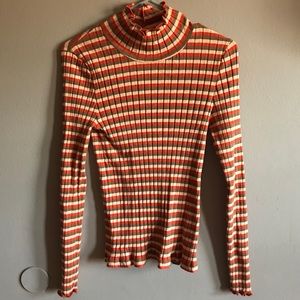 Madewell stripey mock neck.